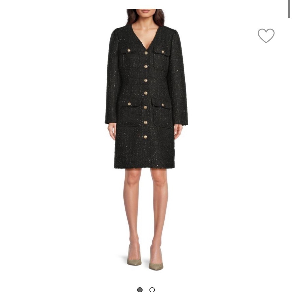 SAKS FIFTH AVENUE
V Neck Sheath Shirtdress